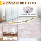 RELEANY Washable 2'x3' Abstract Area Rug for Living Room Gray Pink
