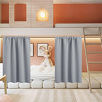 RYB HOME Blackout Curtains for Bedroom Living Room 63 inches Long, Thermal Insulated Privacy Rod Pocket Drapes for Nursery Office Home Theater, Width 34 by Length 63, Silver Grey, 2 Panels