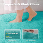 5x7 Area Rug for Living Room: Fluffy Shag Soft Washable Rugs Fuzzy Plush Indoor Carpet for Bedroom Nursery Playroom Dorm Kids Girls Boys Room (Teal Blue, 5'x7')