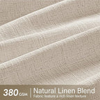 MIULEE Pinch Pleated Thick Linen Curtains 102 Inches Long 2 Panels for Living Room Bedroom, Memory Trained Pleat Drapes Back Tab Light Filtering Boho Cream Ivory Window Curtains with Hooks