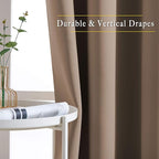 NICETOWN Bedroom Blackout Curtains and Drapes - Window Treatment Thermal Insulated Solid Grommet Blackout Draperies for Living Room (Set of 2 Panels, 52 by 95 Inch, Cappuccino)