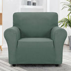 ZNSAYOTX Super Stretch Chair Slipcover Universal Sofa Chair Covers for Living Room Dogs Pet Furniture Protector Spandex Armchair Slipcovers with Anti Slip Foam Sticks (Pea Green, Chair)