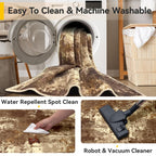RELEANY Washable Runner 2'x8' Abstract Area Rug for Hallway Brown Tan