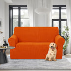 U-NICE HOME Loveseat Cover Stretch Couch Cover Sofa Cover Sofa Slipcover Furniture Protector for 2 Cushion Couch Sofa Pet Friendly(Loveseat, Orange)