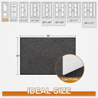 Mibao Front Door Mat, Dirt Trapper Welcome Mat for Outdoor Indoor, Non-Slip Waterproof Doormat, Durable Machine Washable Low Profile Entry Rug for Back Door Outside Patio Porch, 29.5" x 17", Grey