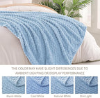 Exclusivo Mezcla Fleece Throw Blanket for Couch, Extra Large Fuzzy Stone Blue Bed Blankets, Soft Cozy Plush Sofa Throws for All Seasons, 50x60 Inches