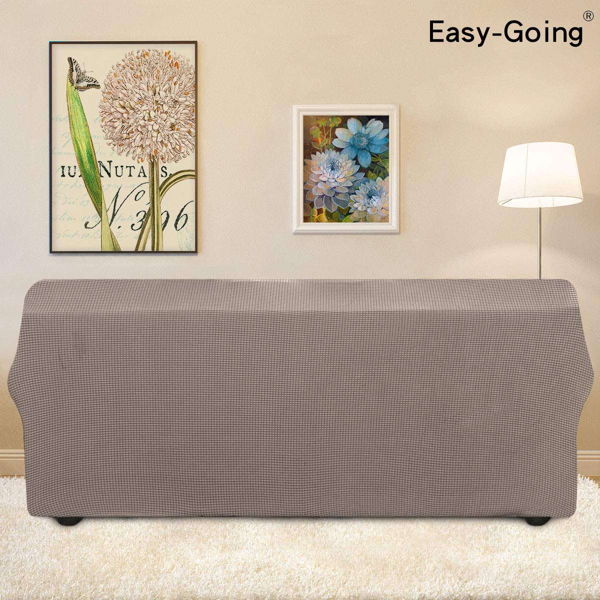 Easy-Going Stretch Oversized Sofa Couch Slipcover Washable Taupe