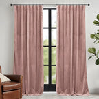 RYB HOME Girls Curtains for Bedroom, Back Tab Room Darkening Baby Kids Velvet Curtains 84 inches Long for Nursery, W 52 x L 84, 2 Panels Set