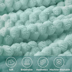 BEDELITE Jacquard Blanket - 3D Fleece Decorative Haze Blue Throw Blanket, Super Soft and Cozy Warm Fuzzy Blanket All Seasons Suitable, 50x60Inches