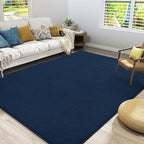 Amearea Modern Area Rugs for Bedroom Living Room, 4x6 Feet Navy Blue Thickened Memory Foam Rug, Fluffy Indoor Washable Rugs Non Slip Minimalist Carpet for Kids Boys Girls Dorm Nursery Room Decor
