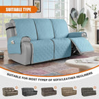 VANSOFY Waterproof Recliner Couch Covers, Sofa Covers 1-Piece Washable Reclining Sofa Cover Non-Slip Furniture Protector with Elastic Straps Pocket for Dogs, Pets(Azuree,3 Seater)