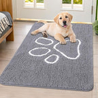 Smiry Dog Door Mat for Muddy Paws, Absorbent Non Slip Dirt Trapper, 40x32