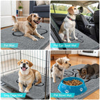 OLANLY Dog Door Mat for Muddy Paws 34x21, Paw Print Design Chenille Mud Mat