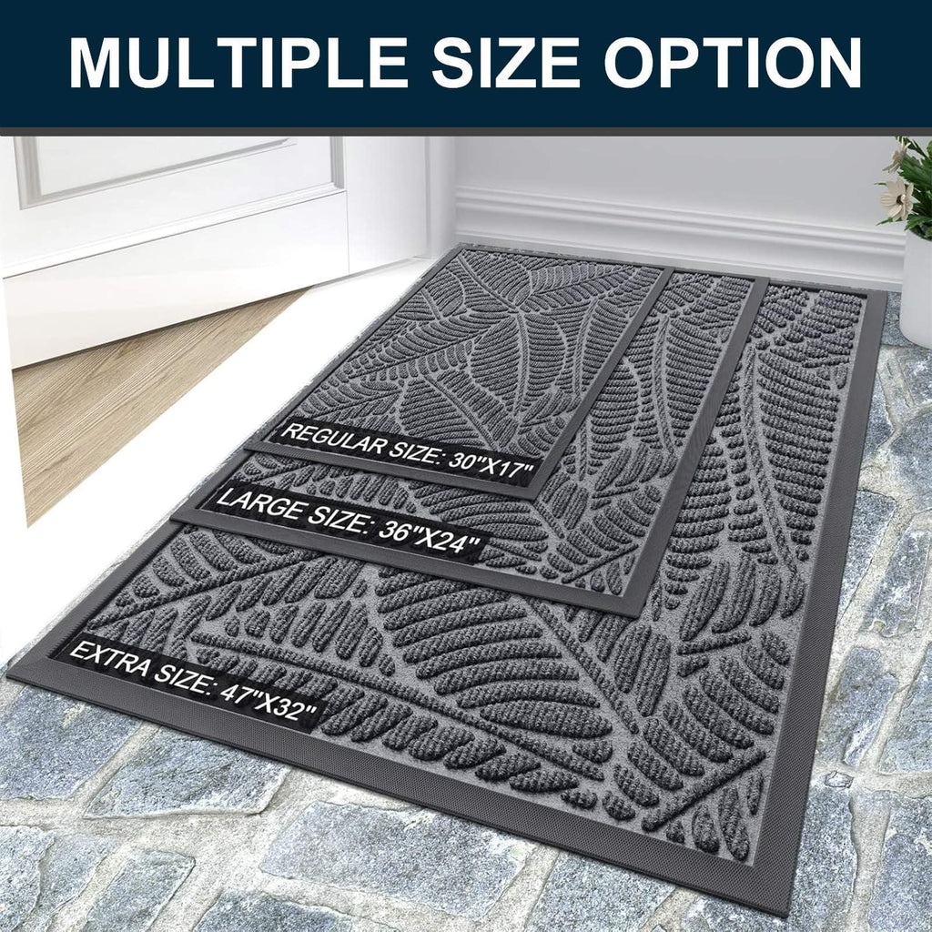 Colorxy Waterproof Front Doormat, Sturdy Natural Rubber Door Mat, 59x20