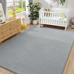 Amearea Large Modern Area Rugs for Bedroom Living Room, 8x10 Feet Grey Thickened Memory Foam Rug, Fluffy Indoor Washable Rugs Non Slip Minimalist Carpet for Boys Girls Dorm Nursery Room Decor