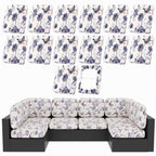 hyha 12Pcs Patio Cushion Covers, Stretch Outdoor Couch Cushion Covers