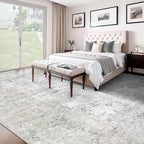 10x12 Area Rug for Living Room, Washable Modern Abstract Large Area Rug Neutral Soft Non Slip Kids Rug Stain Resistant Indoor Carpet for Bedroom Dining Room Playroom Office(BeigeGrey, 10'x12')