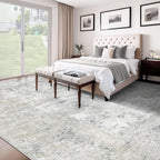 XLUEZ 10x14 Area Rugs for Living Room, Washable Modern Abstract Large Area Rug Neutral Soft Non Slip Kids Rug Stain Resistant Indoor Carpet for Bedroom Dining Room Playroom Office(BeigeGrey, 10'x14')