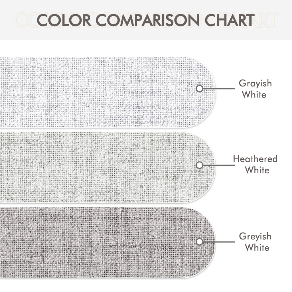 MIULEE 100% Blackout Linen Curtains for Bedroom 52x54 Inch Heathered White