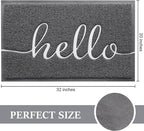 BeneathYourFeet Door Mat (32"x20",Dark Grey), Welcome Mat Low Profile Front Doormat Non Slip Mats for Entryway, Patio, High Traffic Areas