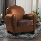 Leather Look Couch Cushion Covers Sofa Seat Slipcovers Sets Couches Furniture Protector for Sectional Armchair Loveseat Pets Kids Stretch Spandex Fabric (1 Cushion Armchair, Brown)