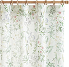 jinchan Floral Linen Blend Curtains for Living Room 84 Inch Length French Country Farmhouse Printed Curtains Sage Green on White Rod Pocket Back Tab Light Filtering Window Drapes 2 Panels