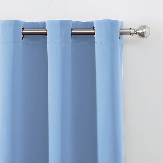 LEMOMO Sky Blue Thermal Blackout Curtains/52 x 54 Inch/Set of 2 Panels Room Darkening Curtains for Bedroom