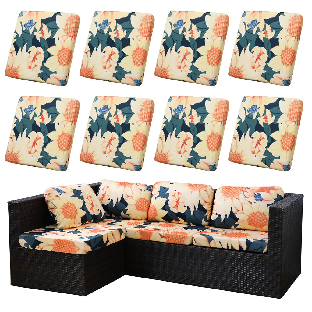SUKAIKEQA 8PCS Patio Cushion Covers.Patio Furniture Couch SeatSlipcovers