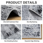 PLHXFR 8x10 Area Rug Living Room: Modern Abstract Washable Carpet Black