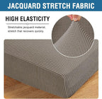 H.VERSAILTEX Super Stretch Individual Chaise Cover Sectional Couch Covers for L Shaped Sofa Both Left/Right Featuring Thick Jacquard Textured Twill Fabric (1 Piece Chaise Cover, Taupe)