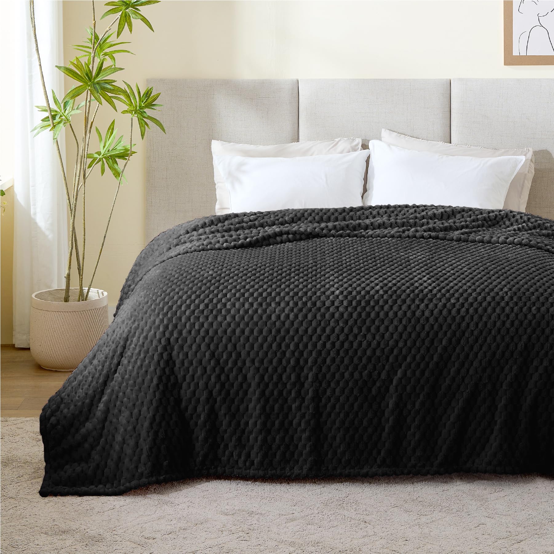 BEDELITE Black King Blanket for Bed, Soft Cozy Gifts for Women, 108 * 90