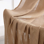 MIULEE Brown Linen Curtains 90 Inches Long for Bedroom Living Room, Soft Thick Linen Textured Window Drapes Semi Sheer Light Filtering Back Tab Rod Pocket Burlap Look Farmhouse Decor, 2 Panels Set