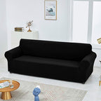 Joccun Stretch Loveseat Couch Cover Slipcover, 1-Piece Sofa Cover for 2 Cushion Couch Spandex Jacquard Washable Furniture Protector Cover for Living Room,Kids,Pets（Loveseat,Black）