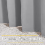 NICETOWN Silver Grey Cafe Curtains 36 inches Long, Grommet Room Darkening Window Treatment Thermal Drapes for Kitchen, 2 Panels, W52 x L36