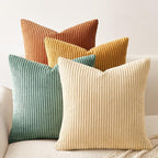Topfinel Decorative Throw Pillow Covers Cushion Cases, Set of 4 Soft Velvet Modern Double-Sided Designs, Mix and Match for Home Decor, Pillow Inserts Not Included (16x16 inch, Orange/Teal)