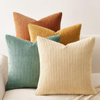 Topfinel Decorative Throw Pillow Covers Cushion Cases, Set of 4 Soft Velvet Modern Double-Sided Designs, Mix and Match for Home Decor, Pillow Inserts Not Included (22x22 inch, Orange/Teal)