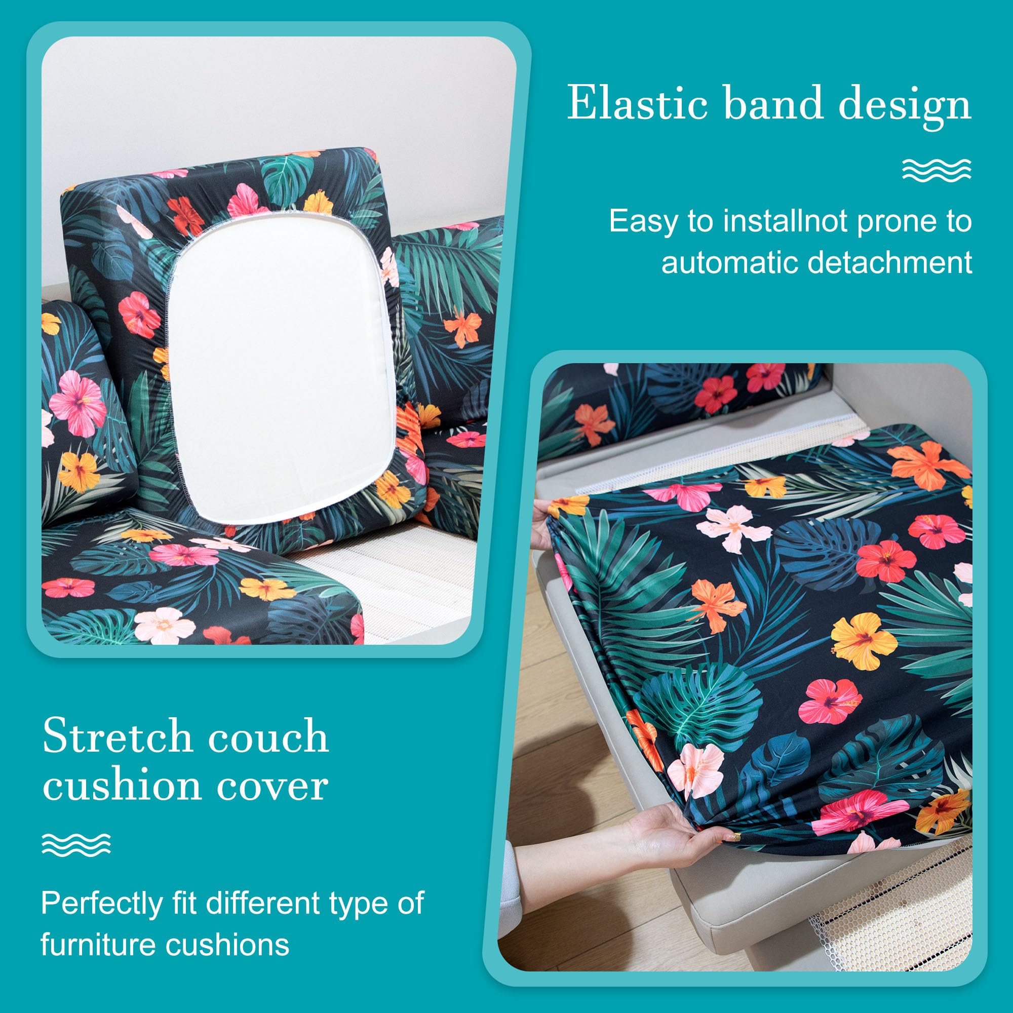 12 Piece Outdoor Cushion Covers, Patio Sofa Cushion Covers, Stretch Fit