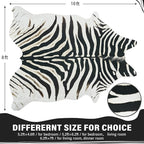 AROGAN Western Faux Fur Zebra Rug, 8 x 10 Feet Premium Animal Skin Print Rug, Sturdy Faux Zebra Hide Rugs for Wall Decor, Western Floor Carpet for Bedroom Living Room, Black
