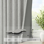 Light Grey Black Out Curtains 72 Inch Long for Dining Room 2 Panels Linen Textured Boho Blackout Drapes Double Sided Blocking Gray Room Darkening for Bedroom Garage Window Coverings 72 Length 6FT 6 FT
