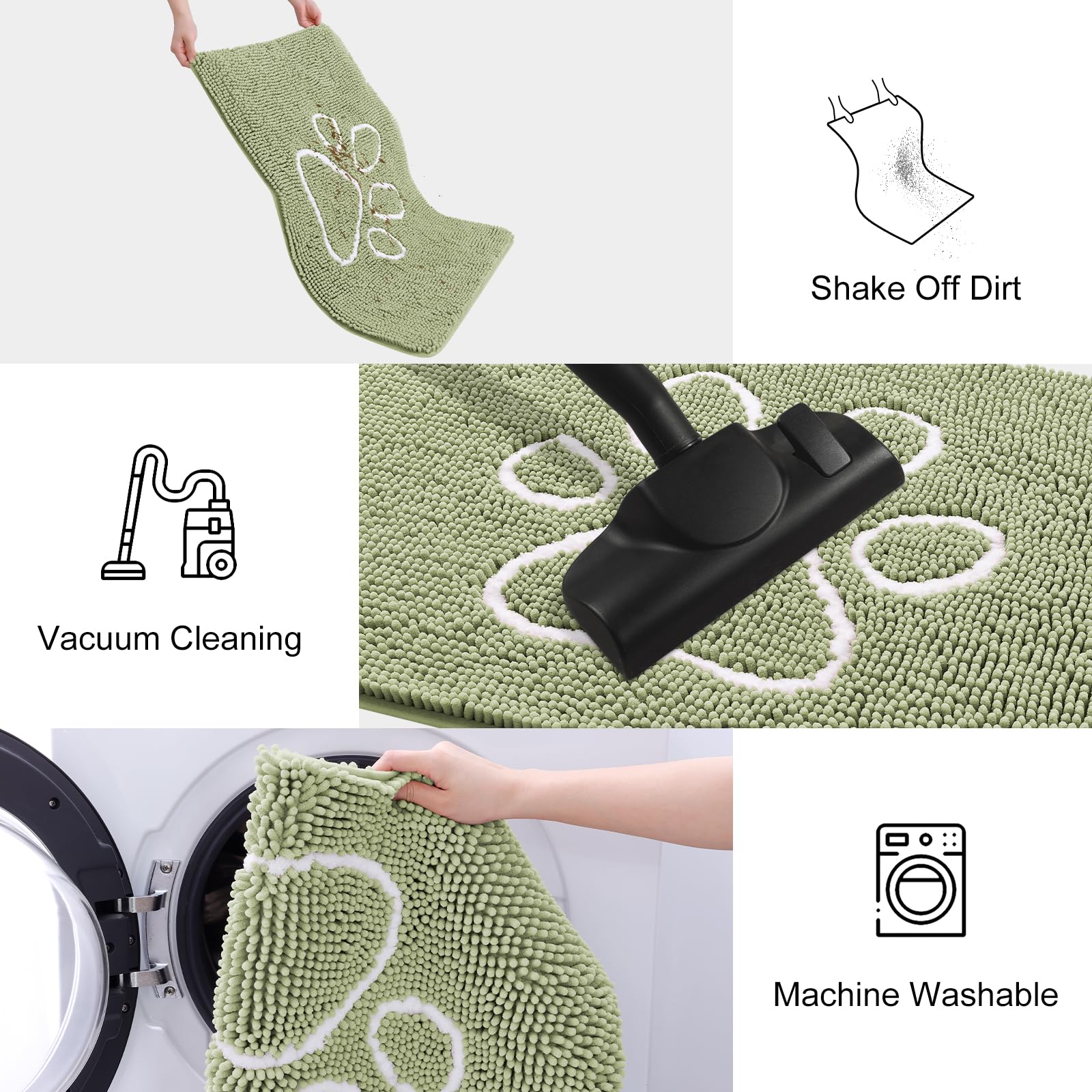 Smiry Dog Door Mat for Muddy Paws, Absorbent Non Slip Dirt Trapper, 59x35
