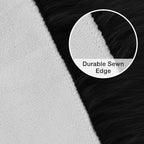 duduta Black Faux Sheepskin Fur Rug 3x5 ft, Fluffy Shag Bedroom Dorm Nursery Playroom Carpet Rug Non Slip Washable