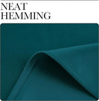NICETOWN Teal Blackout Cafe Faux Silk Curtains for Small Windows, 42" Wide by 63" Long, 2 Panels, Grommet Thermal Insulated Blackout Satin Drapes for Bedroom