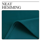 NICETOWN Teal Blackout Cafe Faux Silk Curtains for Small Windows, 42" Wide by 36" Long, 2 Panels, Rod Pocket Thermal Insulated Blackout Satin Drapes for Kitchen