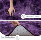 Goideal Fluffy Rug for Bedroom Living Room, 5x7 Purple Area Rugs, Faux Fur Shag Modern Carpet Ultra Soft Girls Boys Room Home Decor, Tie-Dyed
