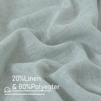 LAMIT Linen Curtains 108 Inches Long for Living Room, Semi Sheer Panels