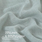 LAMIT Linen Blended Curtains for Bedroom, Faux Linen Textured Light Filtering Drapes Back Tab and Rod Pocket Boho Burlap Panels for Farmhouse/Living Room, 2 Panels, 38 x 84 Inch, Greyish Blue