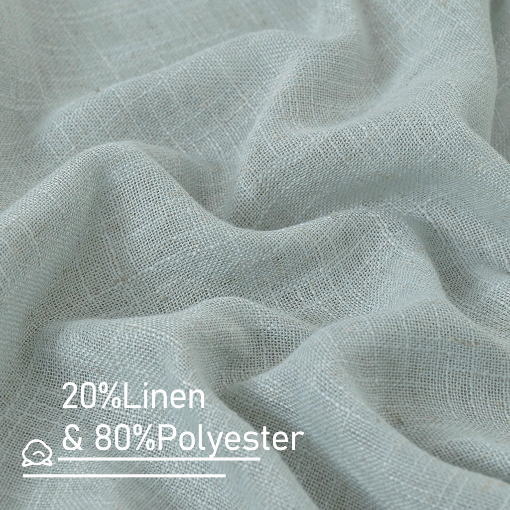 LAMIT Extra Wide Semi Sheer Linen Curtains for Living Room 63 Inch Length