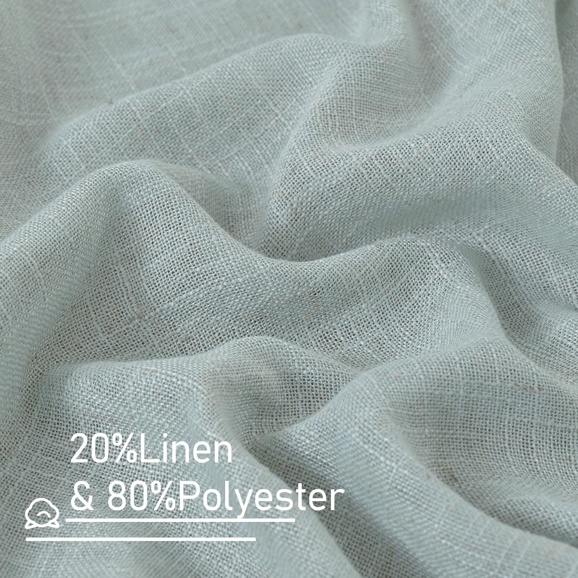 LAMIT Extra Wide Semi Sheer Linen Curtains for Living Room 63 Inch Length