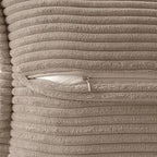 MIULEE Decorative Throw Pillow Covers for Couch Bed Livingroom 16x16 Inch Set of 2 Light Brown Boho Accent Throw Pllows Broadside Striped Patchwork Soft Corduroy Pillowcases