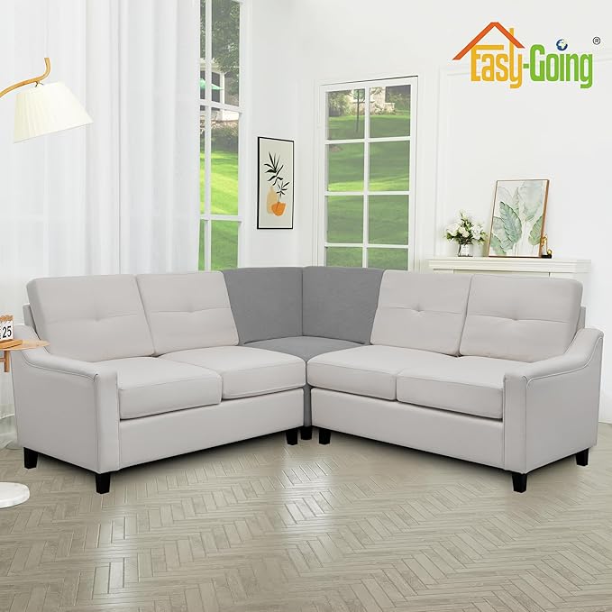 Easy-Going Stretch Soft Sectional Corner Sofa Couch Slipcover Light Gray